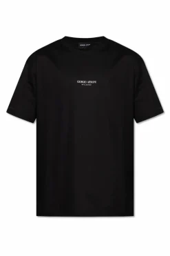 Giorgio Armani BLACK T-shirt with printed logo