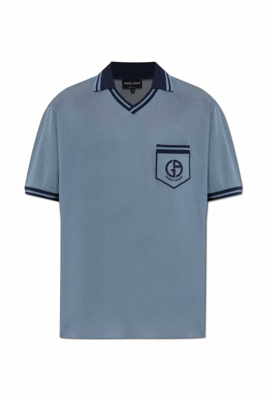 Giorgio Armani BLUE Silk polo with pocket