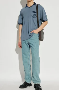 Giorgio Armani BLUE Silk polo with pocket