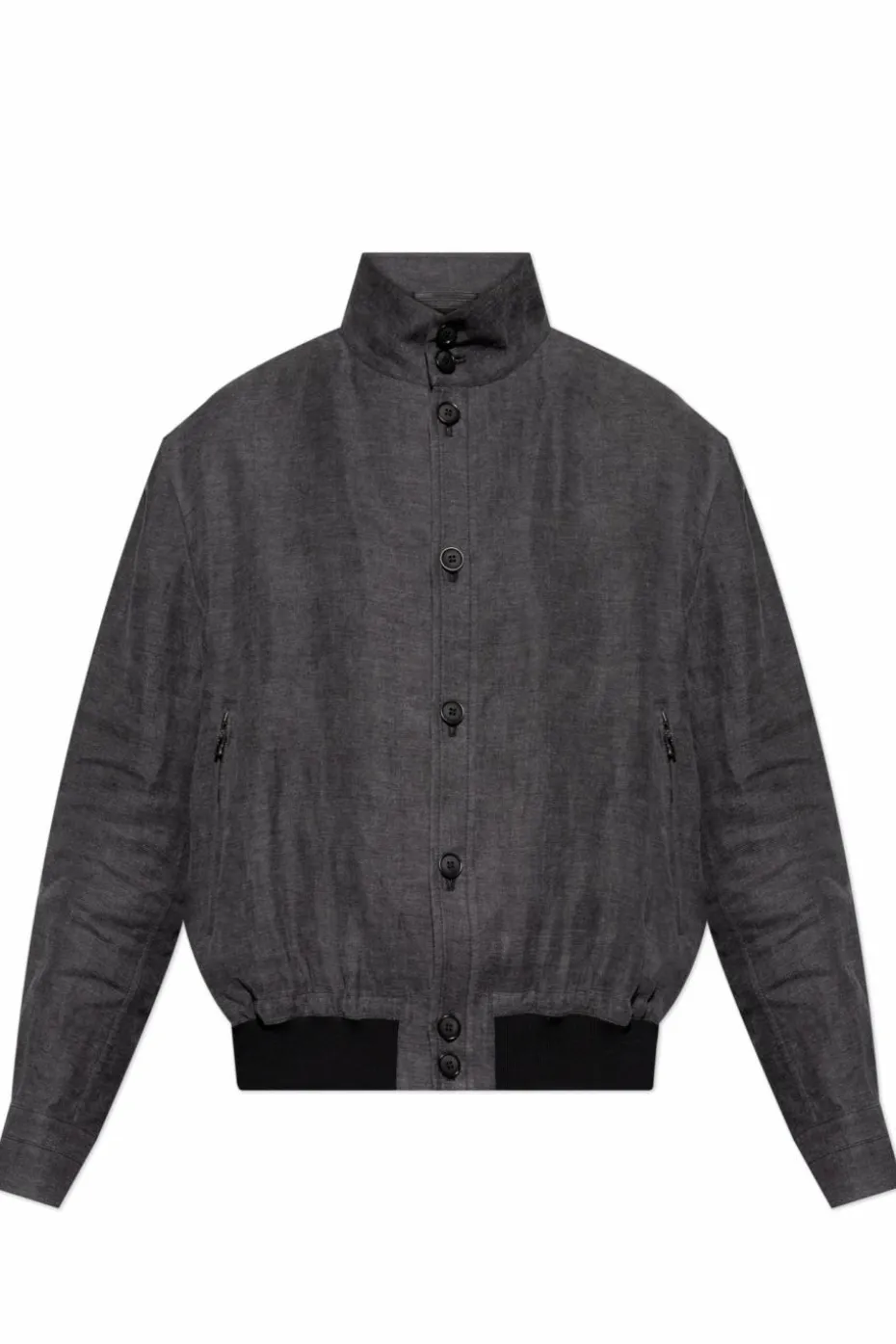 Giorgio Armani GREY Linen jacket with stand-up collar