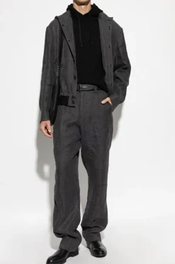 Giorgio Armani GREY Linen pleated trousers