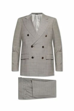 Giorgio Armani GREY Plaid pattern suit