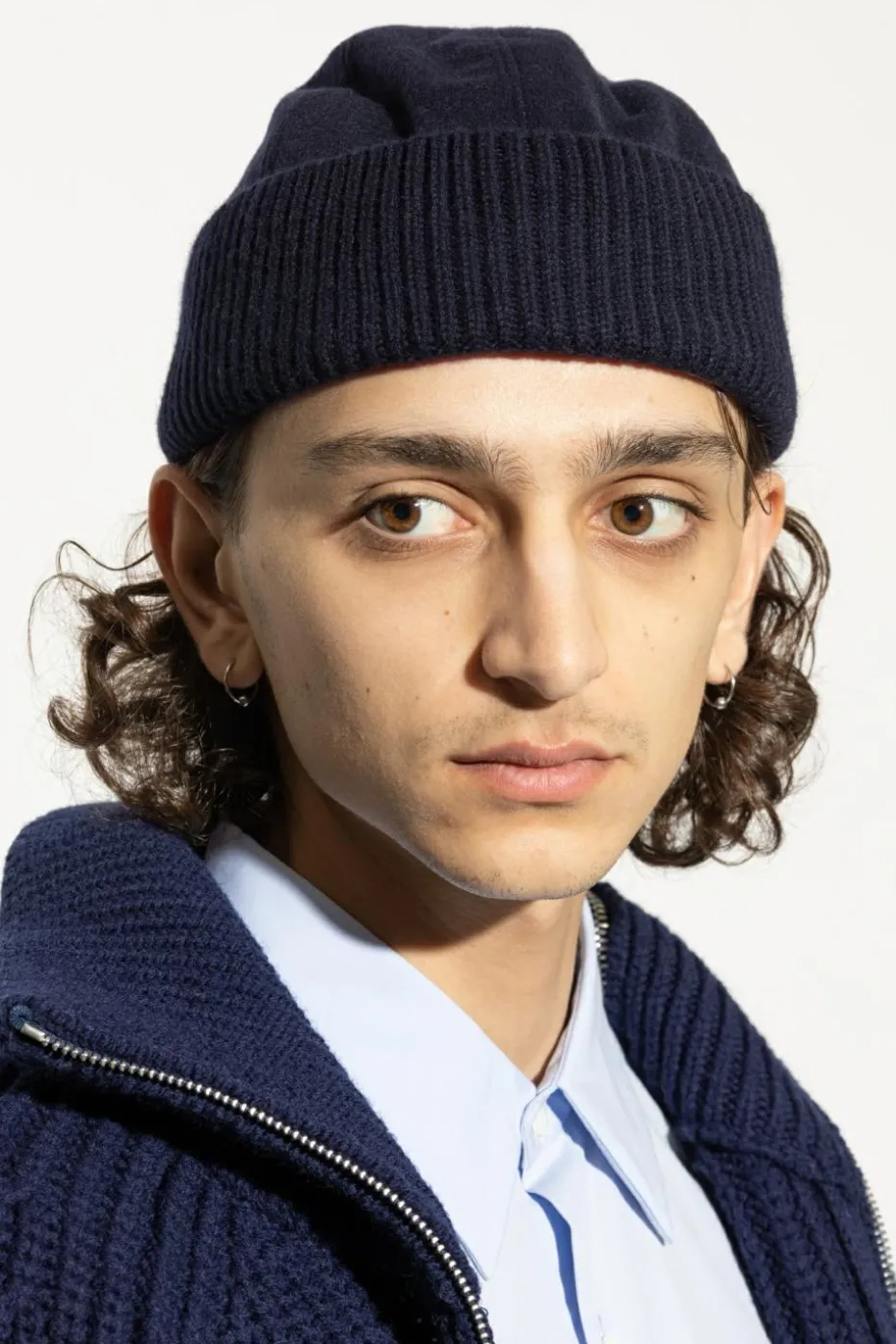 Giorgio Armani NAVY BLUE Woolen beanie