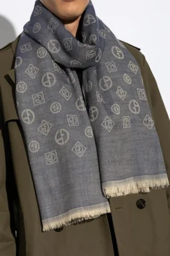 Giorgio Armani NAVY BLUE Cashmere scarf