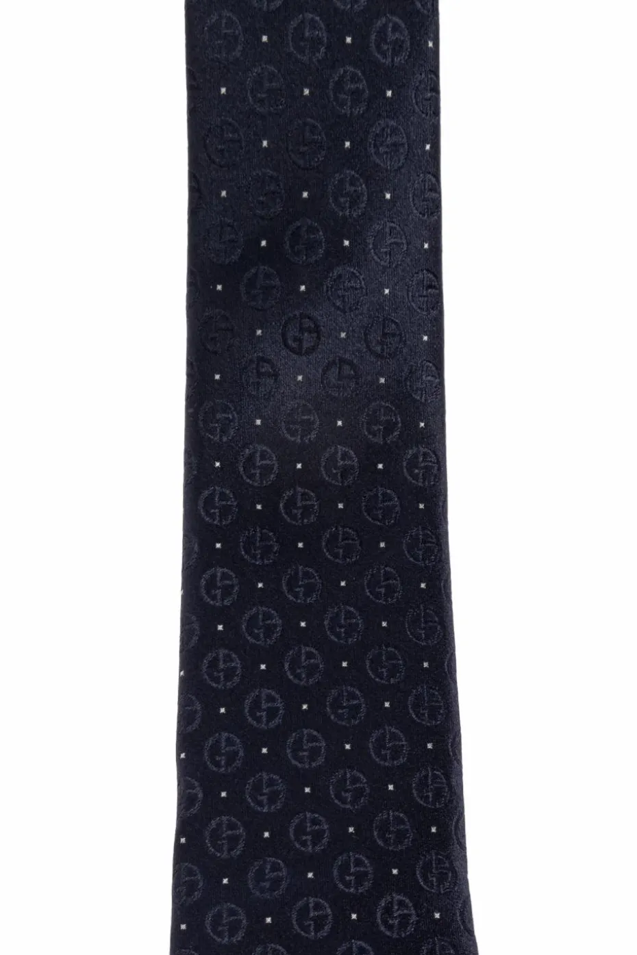 Giorgio Armani NAVY BLUE Silk tie with monogram