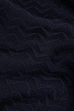 Giorgio Armani NAVY BLUE Wool scarf with logo