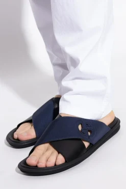 Giorgio Armani NAVY BLUE Slides with logo