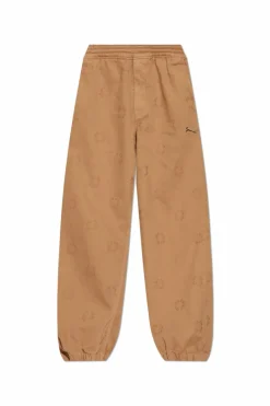 Givenchy beige Cotton pants with logo-shaped appliquƩ