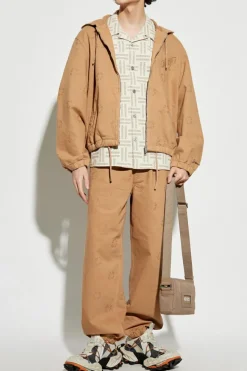 Givenchy beige Cotton pants with logo-shaped appliqué