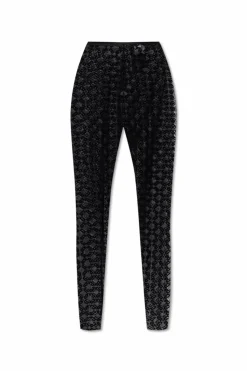 Givenchy BLACK Leggings with monogram and velvet finish