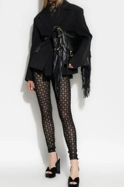 Givenchy BLACK Leggings with monogram and velvet finish