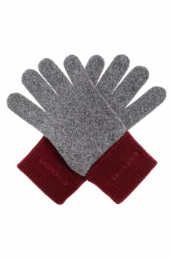 Givenchy GREY Cashmere gloves with embroidered logo