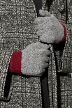 Givenchy GREY Cashmere gloves with embroidered logo