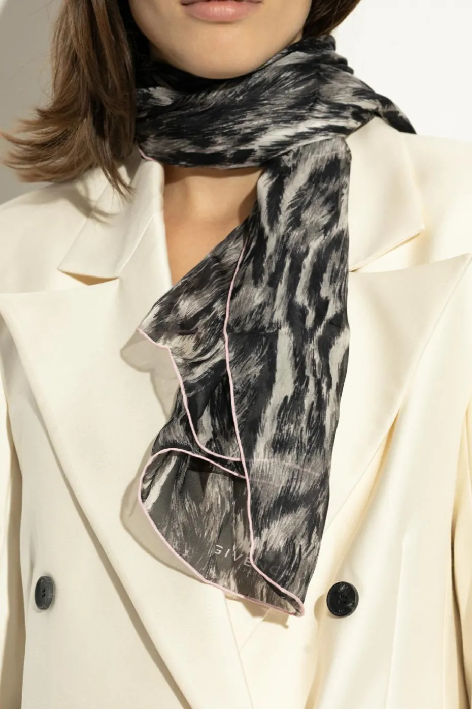 Givenchy GREY Silk scarf
