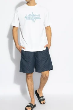 Givenchy NAVY BLUE Logo pattern shorts