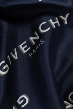 Givenchy NAVY BLUE Silk scarf with monogram