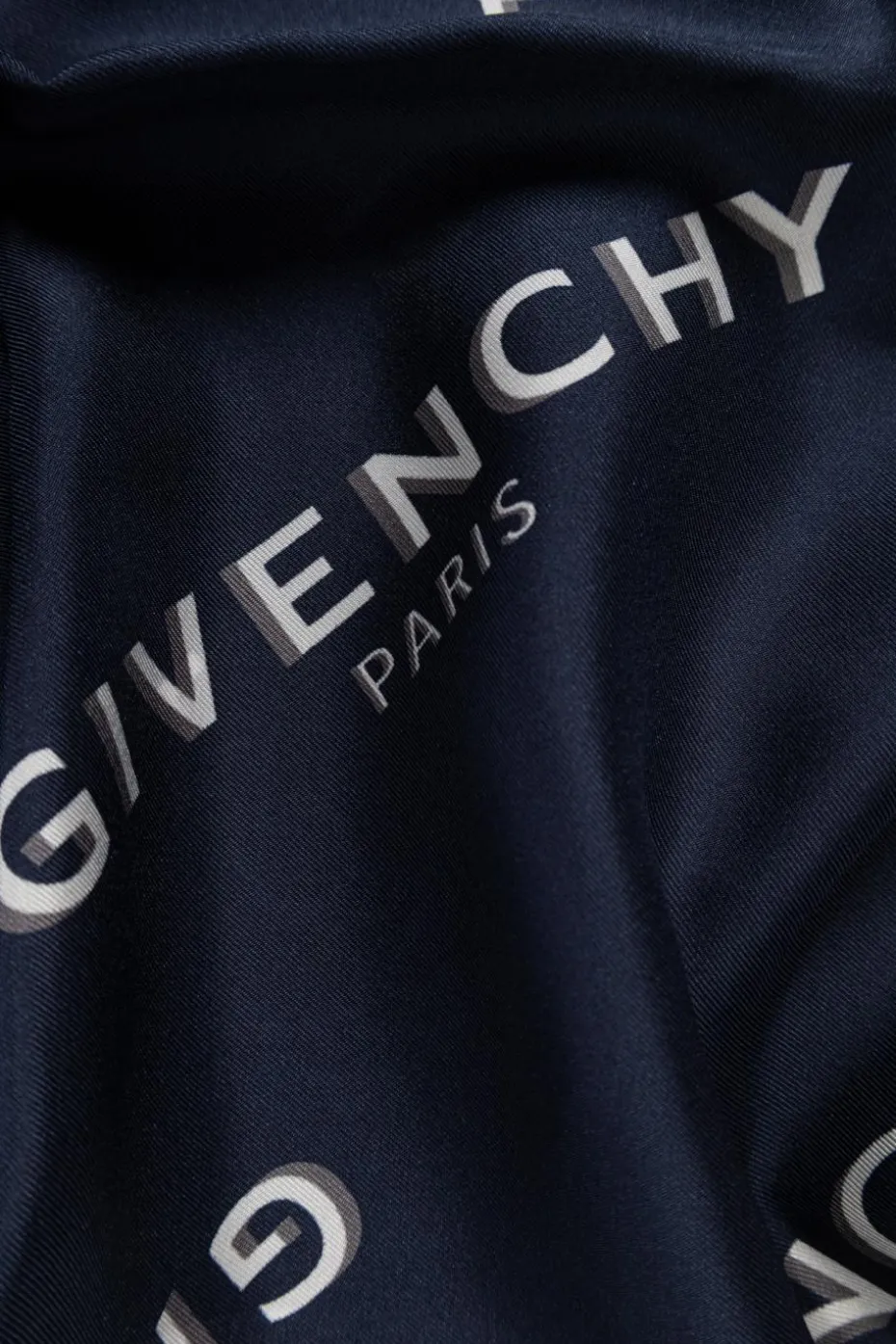 Givenchy NAVY BLUE Silk scarf with monogram
