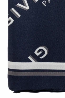 Givenchy NAVY BLUE Silk scarf with monogram