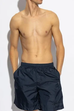 Givenchy NAVY BLUE Swim trunks with logo