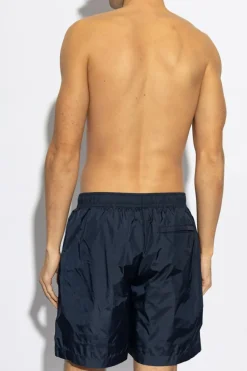 Givenchy NAVY BLUE Swim trunks with logo