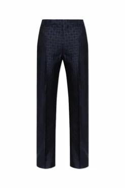 Givenchy NAVY BLUE Wool Pants with Crease