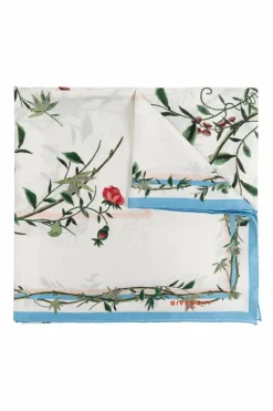 Givenchy WHITE Silk scarf with floral motif