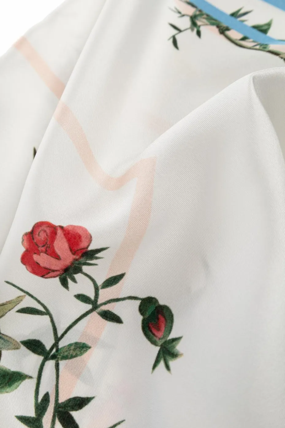 Givenchy WHITE Silk scarf with floral motif