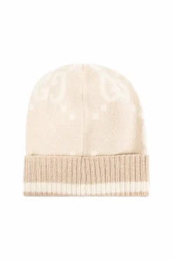 Gucci beige Cashmere beanie with monogram