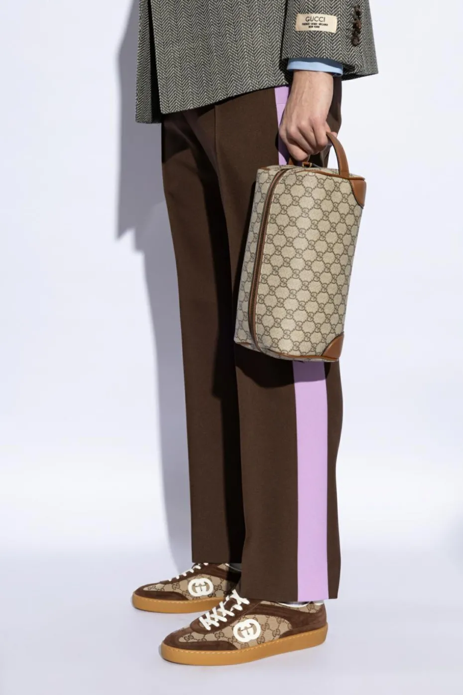 Gucci beige Cosmetic Bag GG Emblem Medium