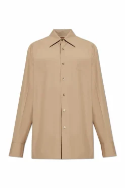 Gucci beige Cotton shirt with embossed logo