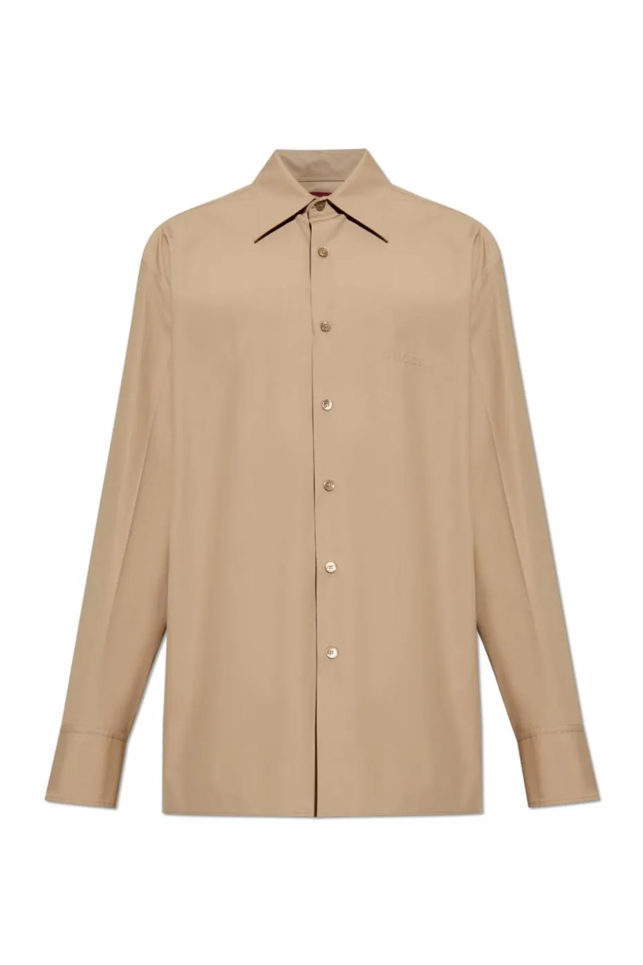 Gucci beige Cotton shirt with embossed logo