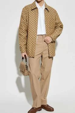 Gucci beige Creased trousers