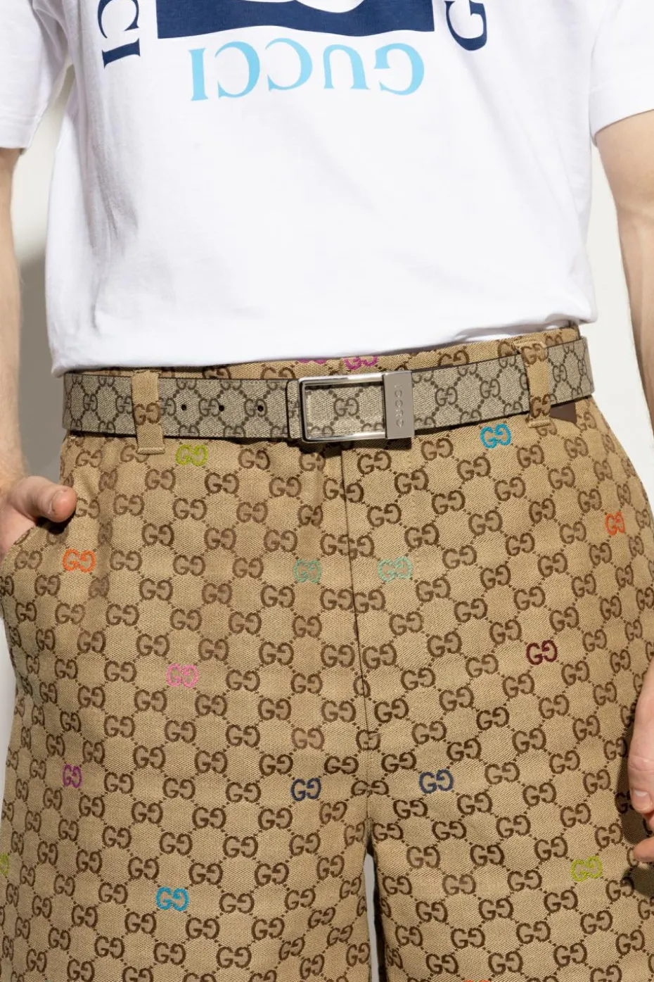 Gucci beige Double-sided belt