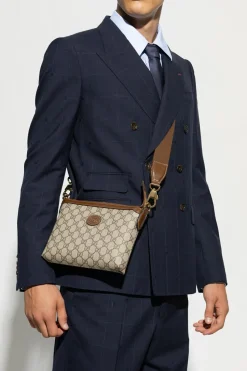 Gucci beige GG Supreme canvas shoulder bag