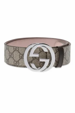 Gucci beige 'GG Supreme' canvas belt