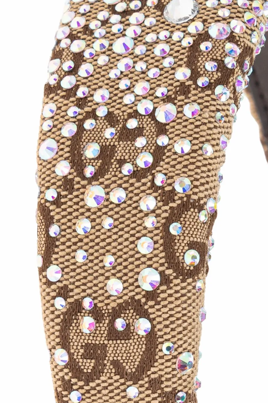 Gucci beige Headband with shimmering crystals