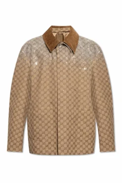 Gucci beige Jacket with shimmering appliqués