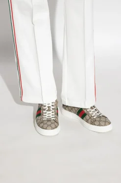 Gucci beige Monogrammed sneakers