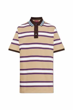 Gucci beige Polo with stripe pattern