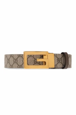 Gucci beige Reversible belt with logo