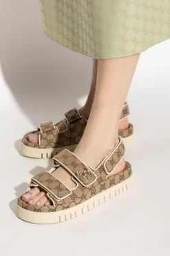 Gucci beige Sandals with monogram