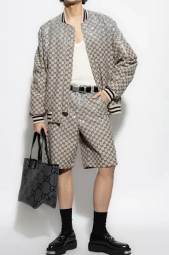 Gucci beige Shorts with shimmering appliqués