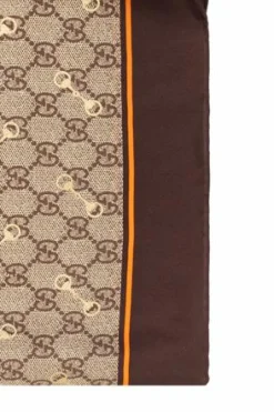 Gucci beige Silk scarf with logo