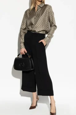 Gucci beige Silk shirt with GG pattern