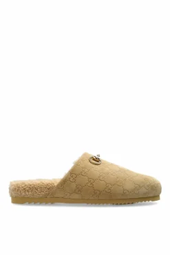 Gucci beige Slides with monogram