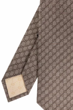 Gucci beige Tie with monogram