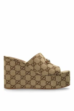 Gucci beige Wedge sandals