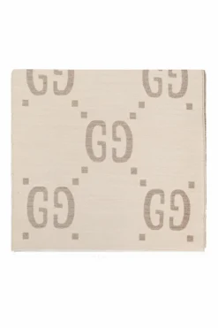 Gucci beige Wool scarf with logo