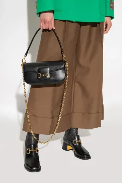 Gucci BLACK ‘1955 Horsebit Small’ shoulder bag