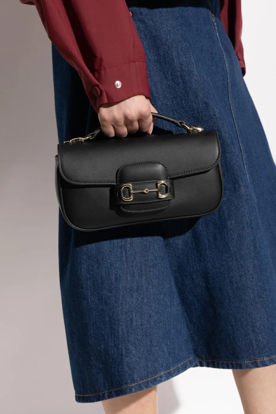 Gucci BLACK Bag Horsebit 1955 Soft Small